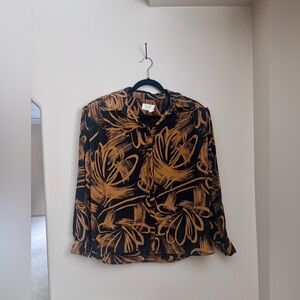 VTG | 100% silk patterned blouse | size 16